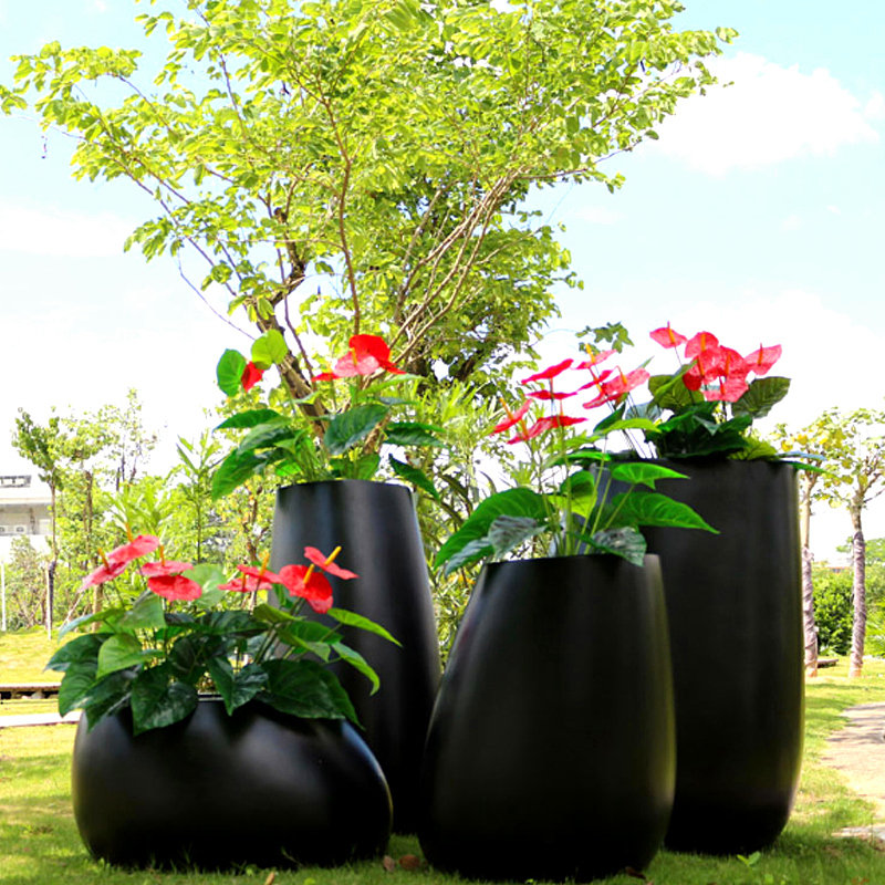 户外玻璃钢花箱组合长方形商场售楼处花钵种植池花槽隔断花盆厂家