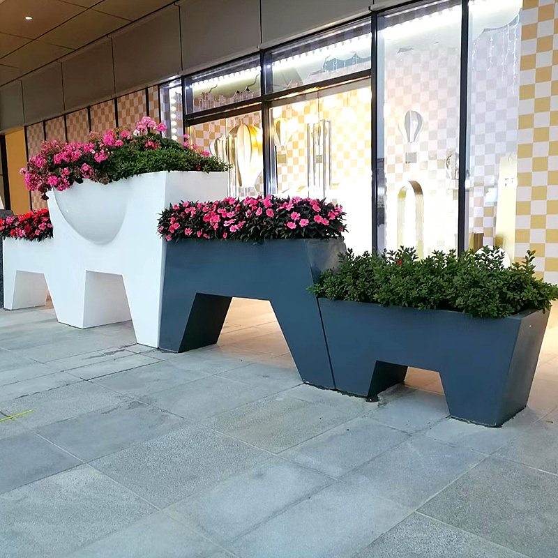 玻璃钢高架桥花盆花箱户外长方形高速公路市政悬挂玻璃钢花槽花盆