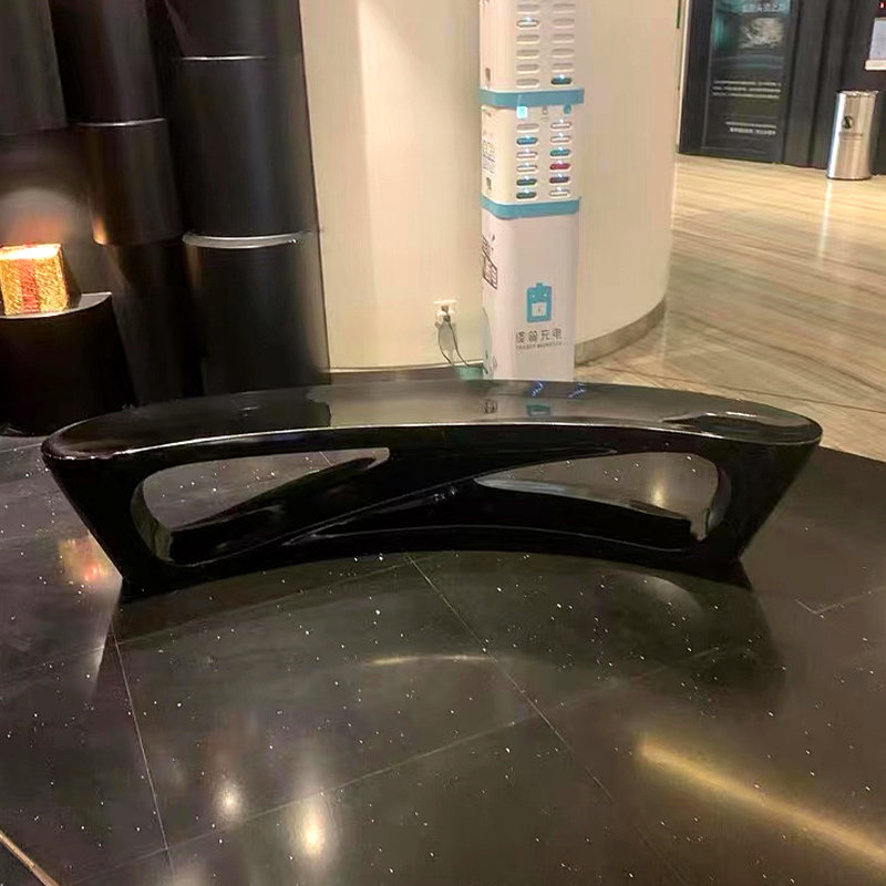 玻璃钢设计师款异形座椅步行街商业街城市螺线美陈装饰休闲多人凳